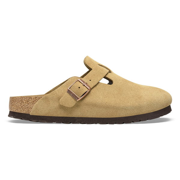 Birkenstock Sandales Boston Etroite Suede Latte Cream