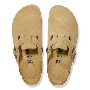Birkenstock Sandales Boston Etroite Suede Latte Cream
