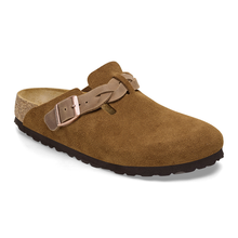 Charger l&#39;image dans la galerie, Birkenstock Sandales Boston Braided Etroite Suede Mink