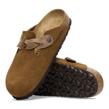 Charger l&#39;image dans la galerie, Birkenstock Sandales Boston Braided Etroite Suede Mink