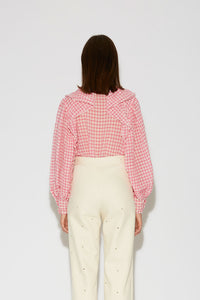 Roseanna Blouse Song Seersucker Pink