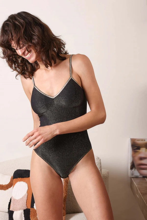 La Nouvelle Body Bretelles Mousses Amovilbles Noir Lurex