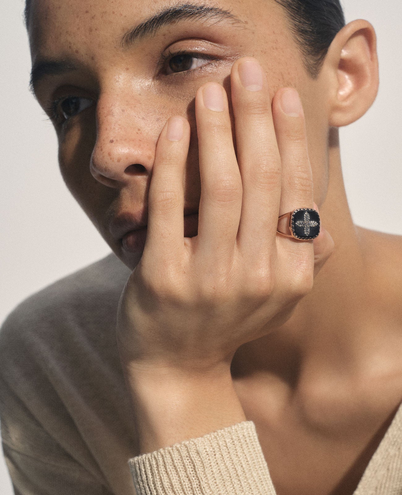 Pascale Monvoisin Bague Bowie N2 Diamant Noir