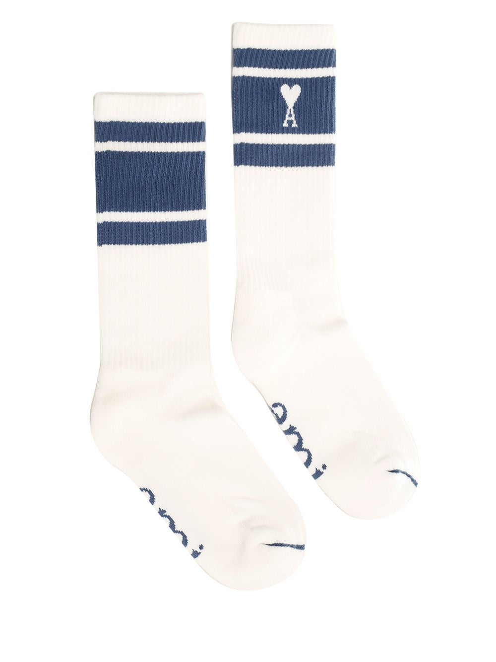 AMI Chaussettes Rayures Ami de Coeur Bleu orage