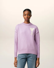 Charger l&#39;image dans la galerie, AMI Femme Pull Ami de Coeur en Laine Lilas