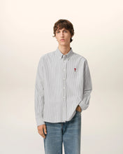 Charger l&#39;image dans la galerie, AMI Chemise Ami de Coeur Oxford Rayé Noir Blanc