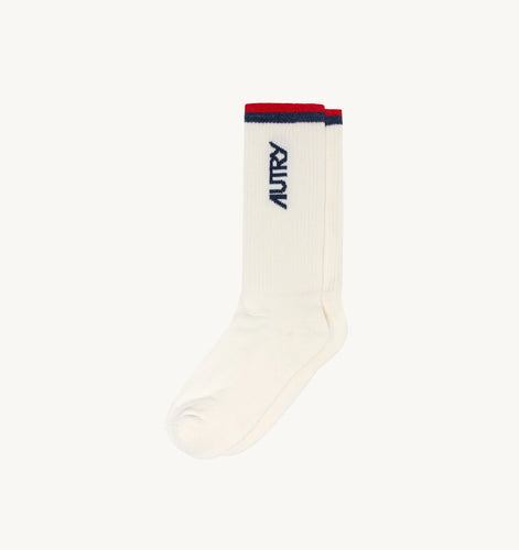 AUTRY Chaussettes Logo Unisex Cream Red