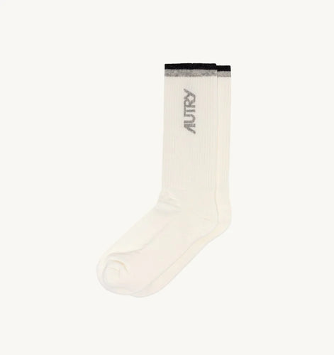 AUTRY Chaussettes Logo Unisex Cream Black