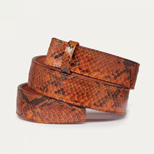 Charger l'image dans la galerie, Claris Virot Ceinture Python Sans Boucle Moka