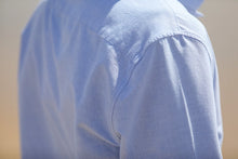 Charger l'image dans la galerie, Drapeau Noir Chemise Oxford Col Tailleur Bleu