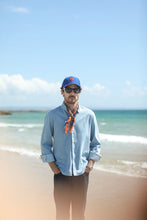 Charger l'image dans la galerie, Drapeau Noir Chemise Denim Col Tailleur Bleached Japonais