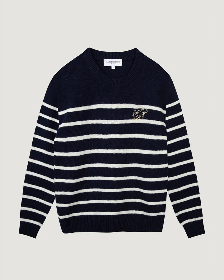 Maison Labiche Pull Choiseul en Laine Blue