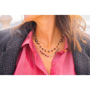 Mon Precieux Gem Collier Goutte en Saphir Multicolore