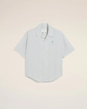Charger l&#39;image dans la galerie, AMI Chemise Manches Courtes Rayée Blanc Note Bleue