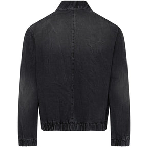 AMI Veste Denim Zippée Ami de Coeur Noir