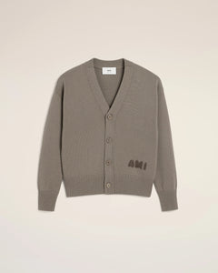 AMI Cardigan Broderie Ami Cendre