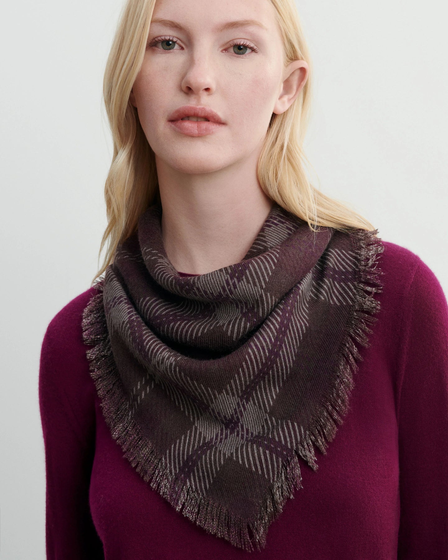 Eric Bompard Foulard Mini Carré en Cachemire Tartan Mure