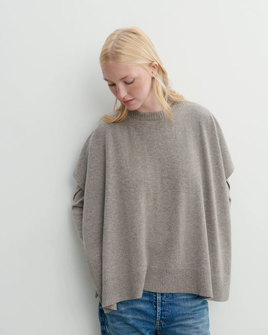 Eric Bompard Poncho col Bateau en Cachemire Millet