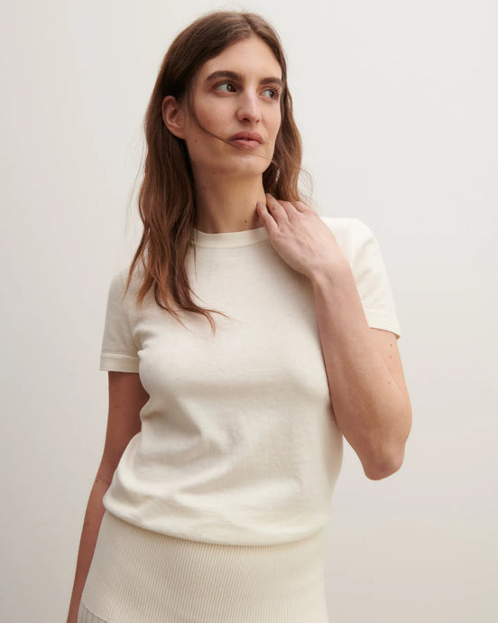 Eric Bompard T-Shirt Ultrafin en Coton Cachemire Naturel