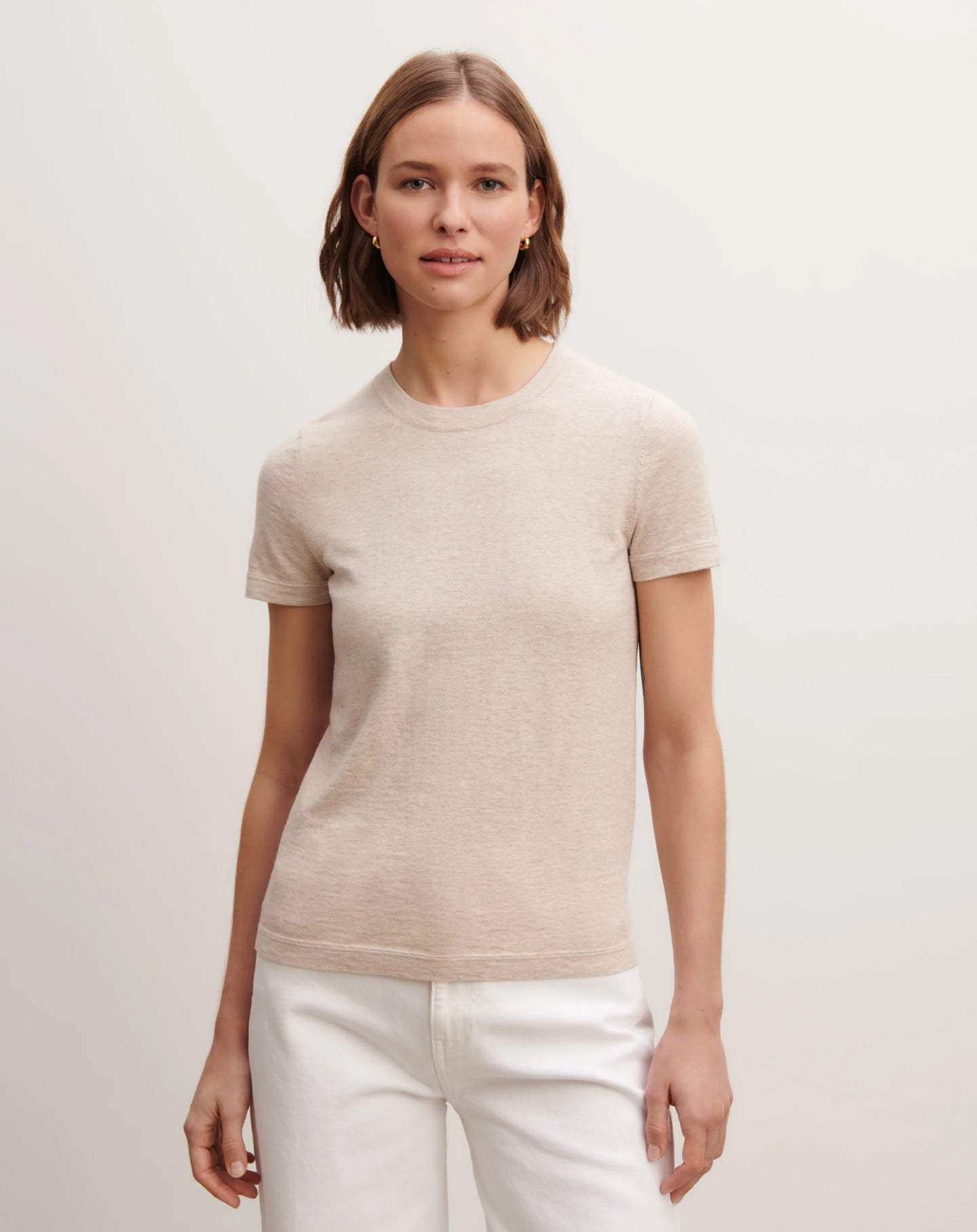Eric Bompard T-Shirt Ultrafin en Coton Cachemire Tourterelle