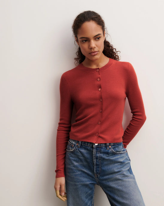 Eric Bompard Cardigan Maille Unie en Cachemire Santa Fe