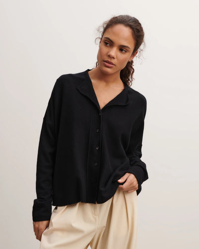 Eric Bompard Cardigan Oversize en Coton Cachemire Noir