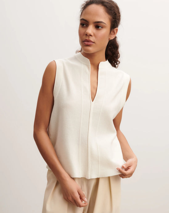 Eric Bompard Top Tunisien en Coton Cachemire Naturel