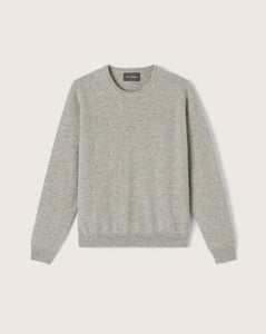Eric Bompard Pull Col Rond en Cachemire Gris Argente