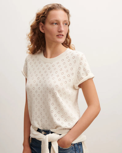 Eric Bompard Top en Pointelle Naturel