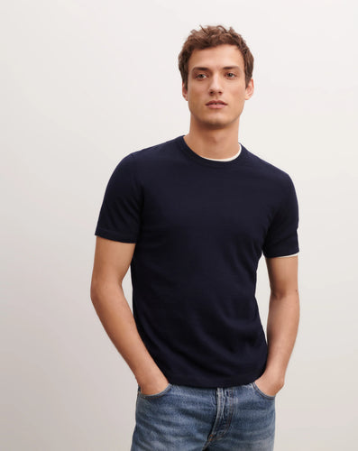 Eric Bompard T-Shirt en Coton Cachemire Marine
