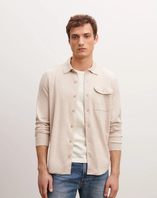 Eric Bompard Chemise en Coton Cachemire Tourterelle