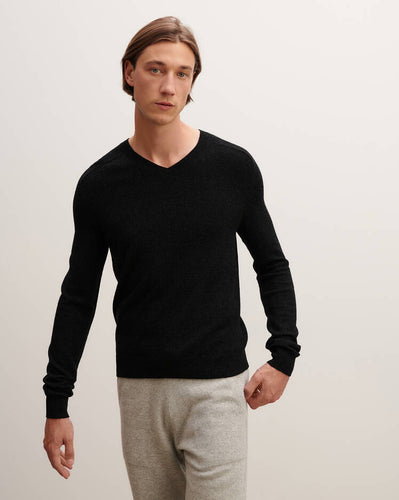 Eric Bompard Pull V Manches Marteau en Cachemire Noir