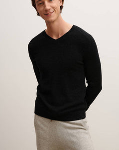 Eric Bompard Pull V Manches Marteau en Cachemire Noir