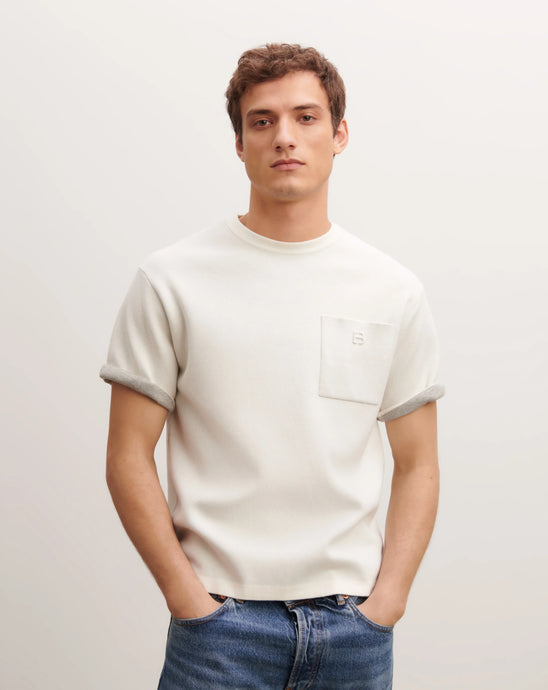 Eric Bompard T-Shirt Double Face en Coton Cachemire Naturel