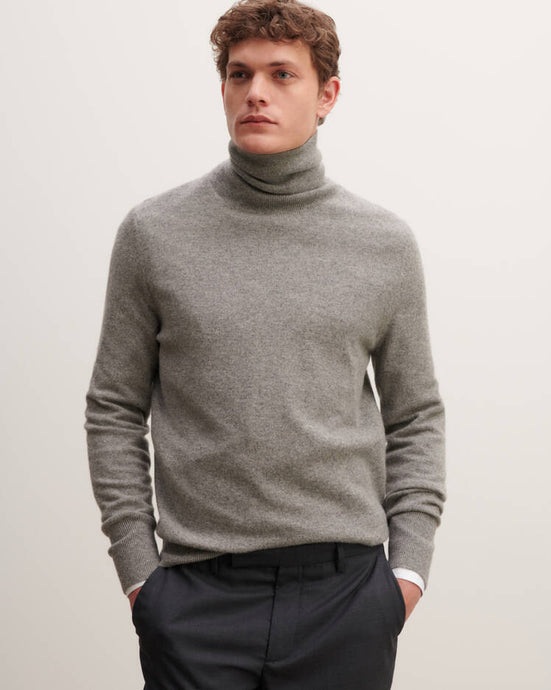 Eric Bompard Pull Col Roulé en Cachemire Gris Météorite