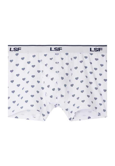Le Slip Français Boxer Le Marius Petit Coeur Blanc