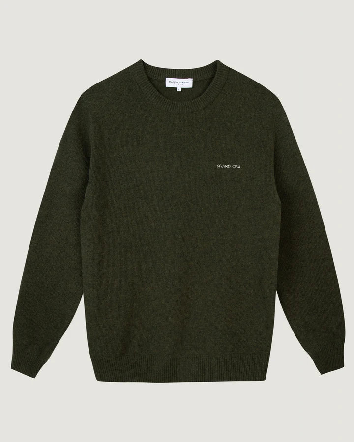 Maison Labiche Pull Grand cru en Laine Kaki