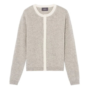 Eric Bompard Cardigan Manches Boutons en Cachemire Gris Argente