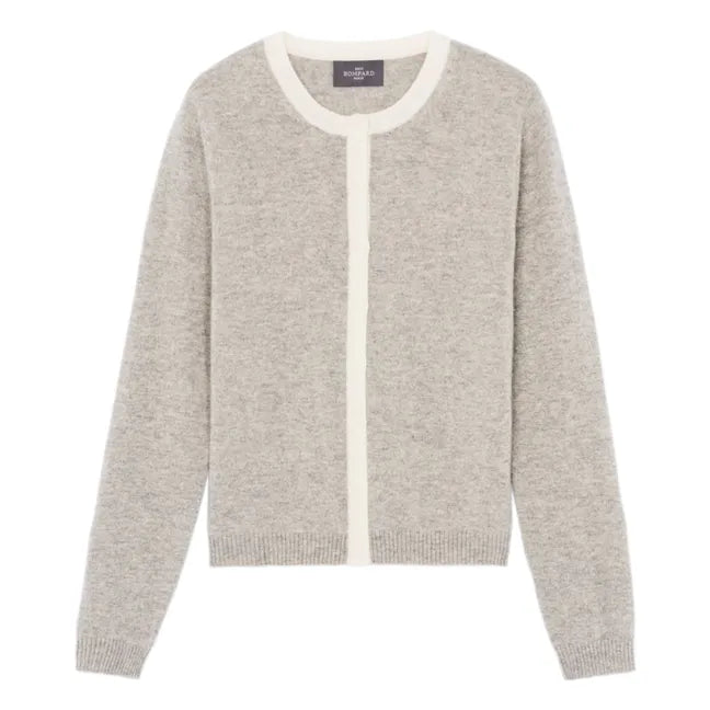 Eric Bompard Cardigan Manches Boutons en Cachemire Gris Argente