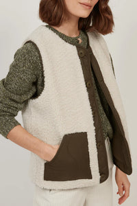 Hartford Gilet Varion Reversible Ecru