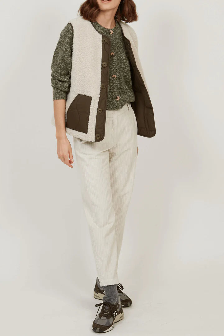 Hartford Gilet Varion Reversible Ecru