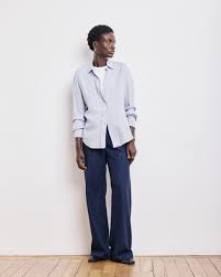 Hartford Chemise Coraz en Laine Mélangée Bleu Chine
