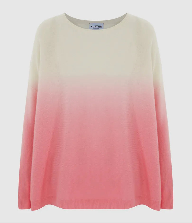 Kujten Pull Jessy Dye en Cachemire Rose Cerisier