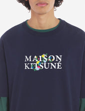 Charger l&#39;image dans la galerie, Maison Kitsuné T-shirt Oversize Flowers Navy