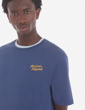 Charger l&#39;image dans la galerie, Maison Kitsuné T-shirt Handwriting Blue denim