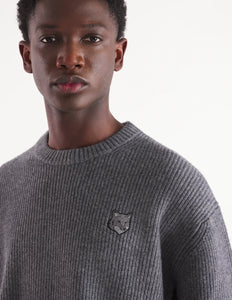 Maison Kitsuné Pull Bold Fox Head Patch Comfort Grey Melange