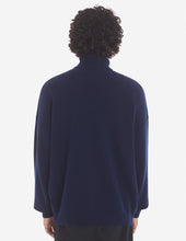 Charger l&#39;image dans la galerie, Maison Kitsuné Pull Col roule Intarsia Comfort Blue