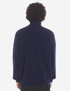 Maison Kitsuné Pull Col roule Intarsia Comfort Blue