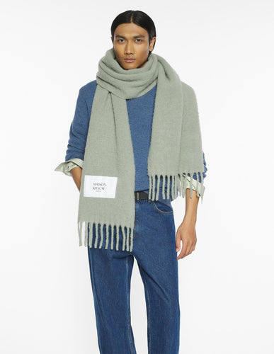 Maison Kitsuné Echarpe en Alpaga Laurel Green