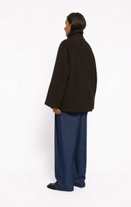 Roseanna Manteau Driver en Laine Chocolat
